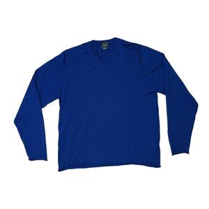 Neiman Marcus Men's Sz XL Lapis Blue Merino Wool Blend Sweater Casual Normcore